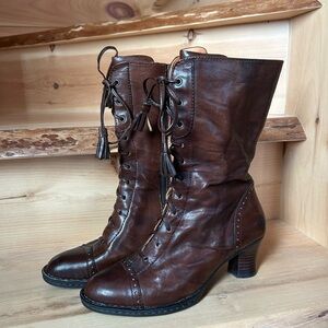 Born Vintage Victorian Leather Heeled Boots